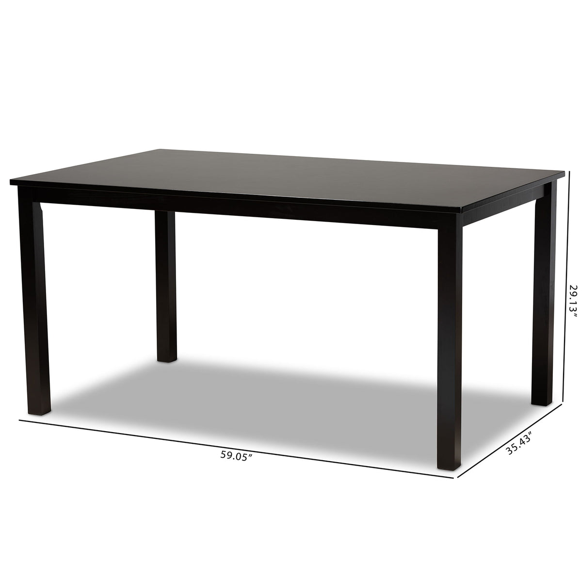 Eveline Modern and Contemporary Espresso Brown Finished Rectangular Wood Dining Table
