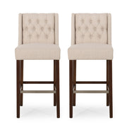 Solstara - Upholstered Dining Barstool With Button Tufted And Wing Back
