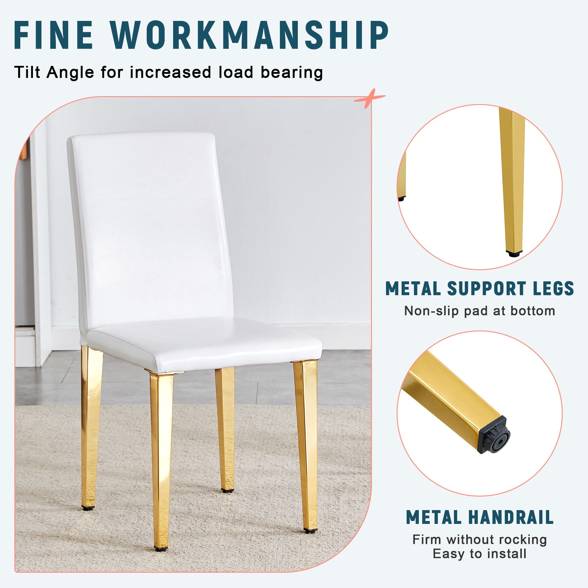 Elegant Upholstered Chairs With Metal Legs