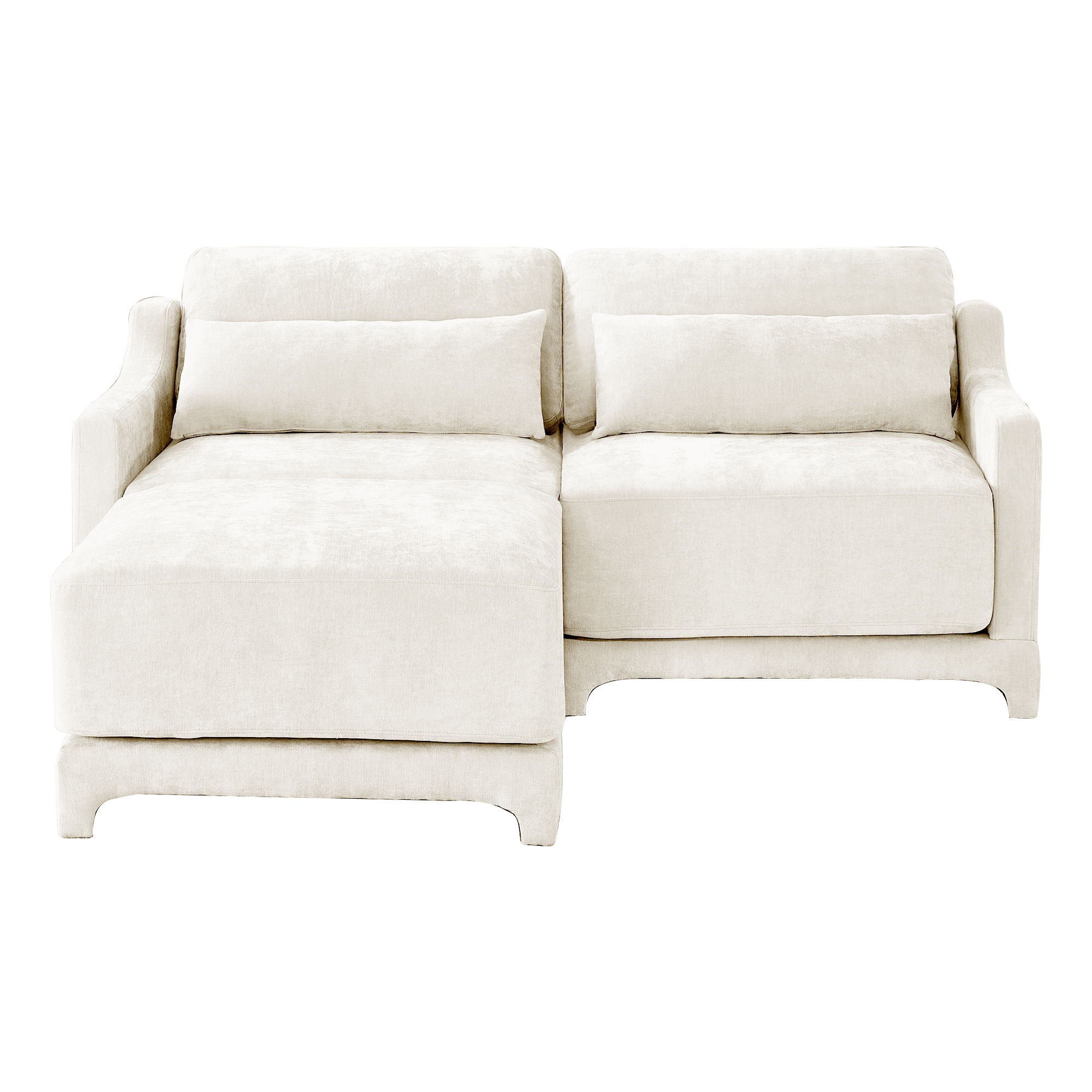 Stylish Sofa With Ottoman And Lumbar Pillows, Ergonomic Design