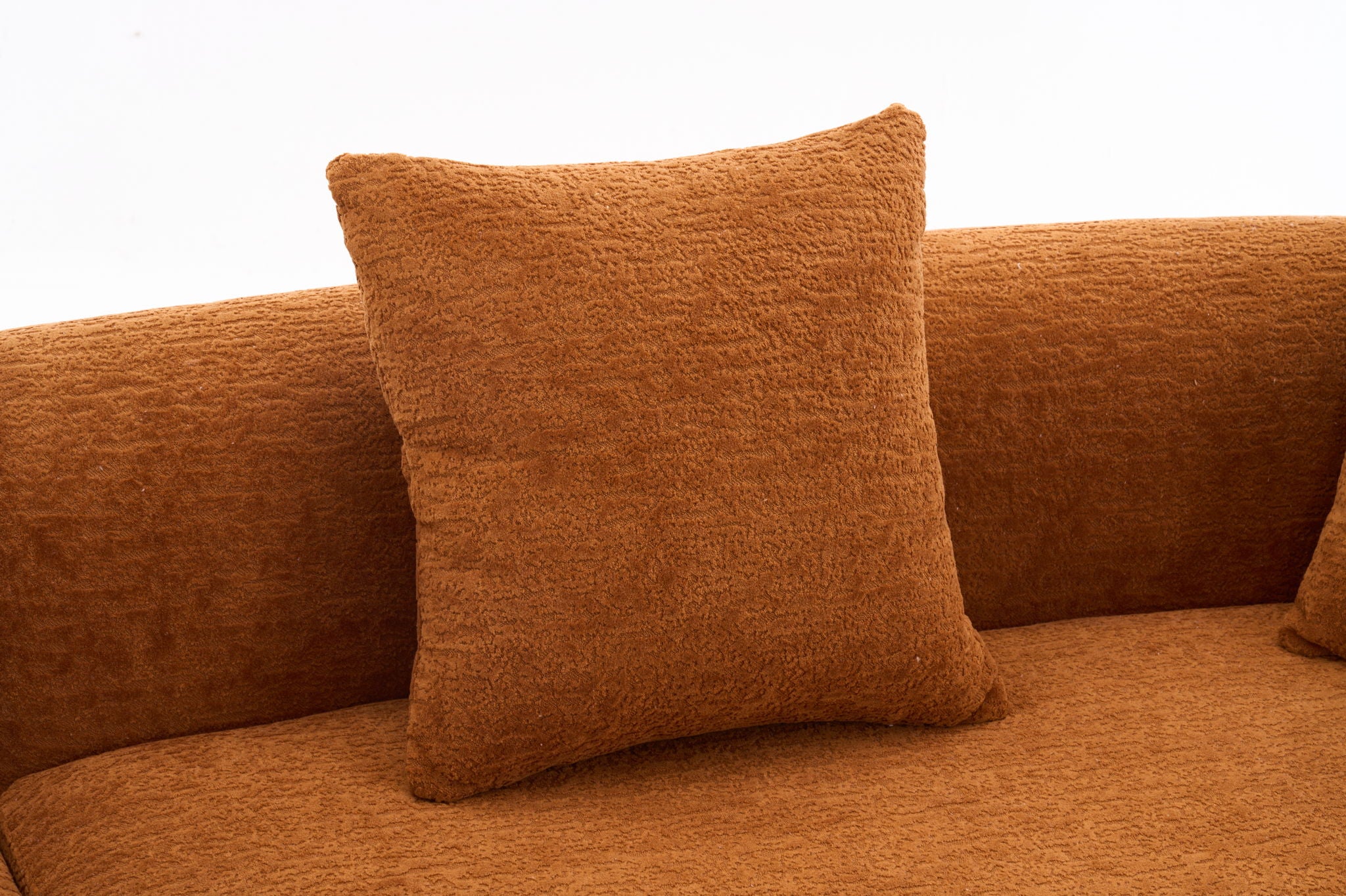 4 Seater Sofa With Chenille Fabric, 30D, 60 Hardness Full Sponge, 4 Pillow For Living Room, Home Furniture Sleeper Sectional Sofa For Apartment