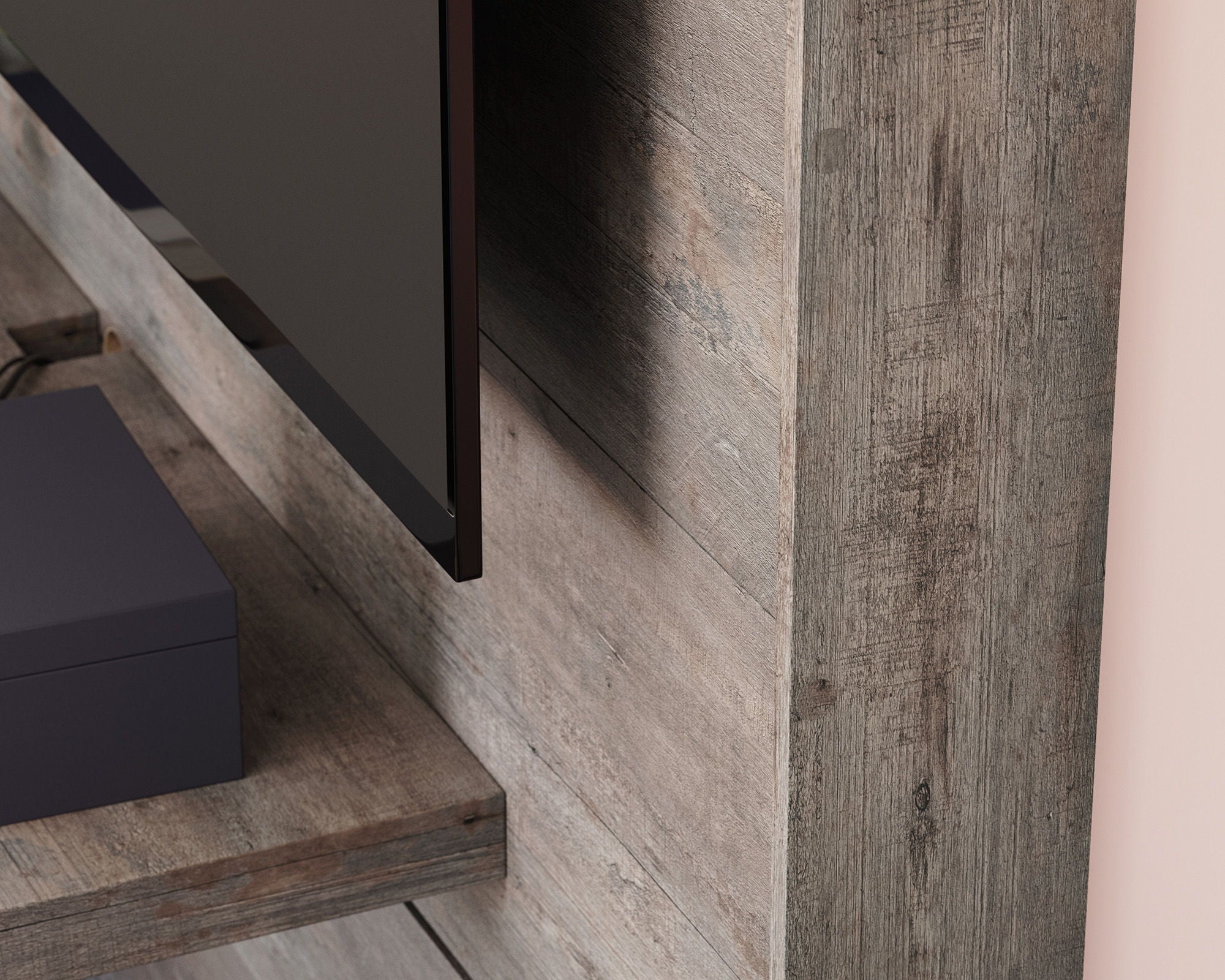 Entertainment Wall in Weathered Wood