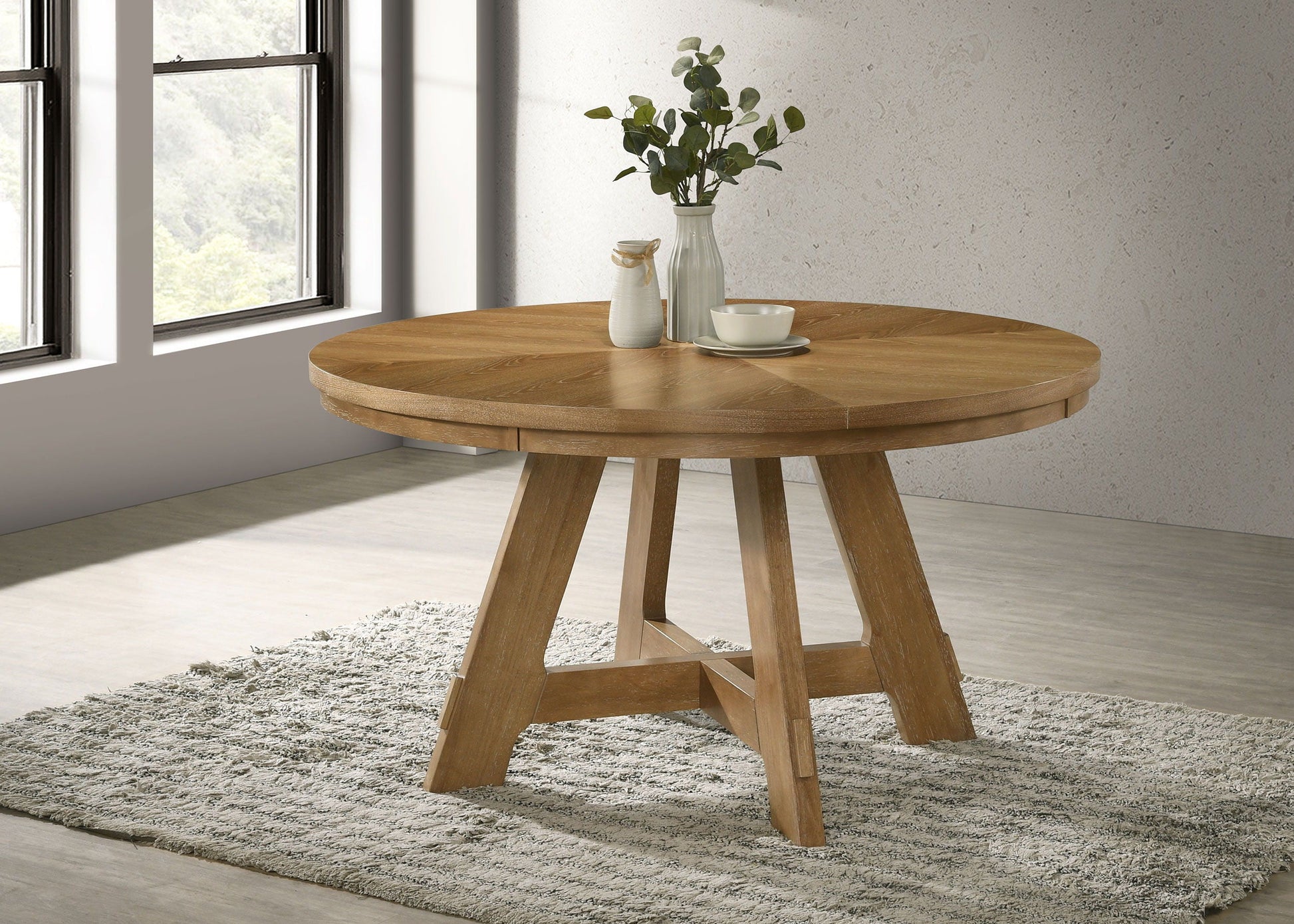 Coaster Fine Furniture Danvers - Round Wood Dining Table - Brown Oak | Meri Furniture