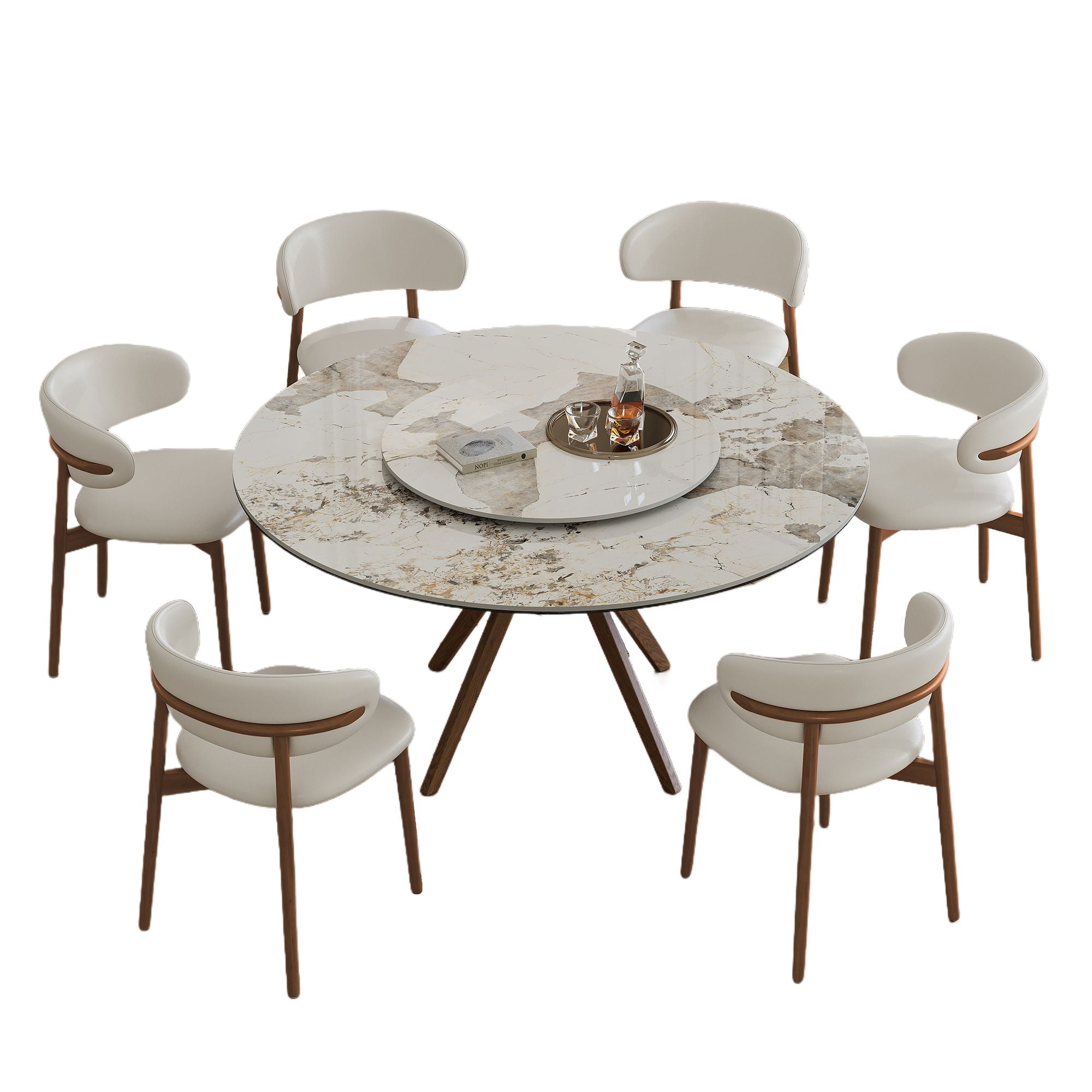 Modern Sintered Stone Dining Table Set With Chairs