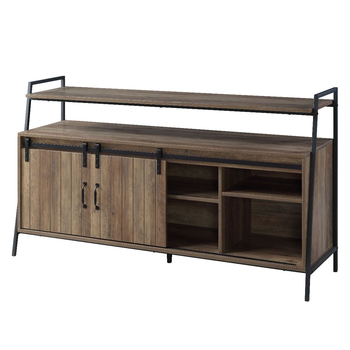 ACME Rashawn TV Stand - Rustic Oak & Black Finish | Meri Furniture