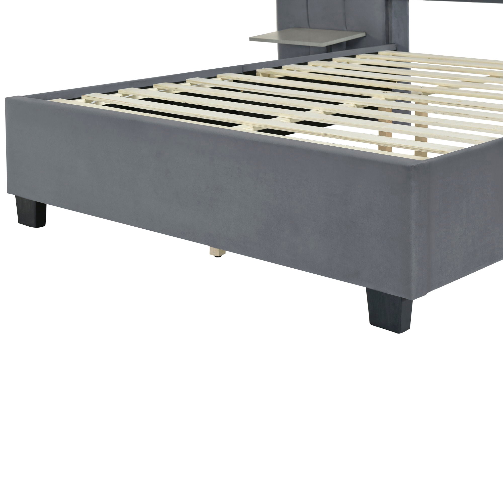 Upholstered Platform Bed With Big Headboard