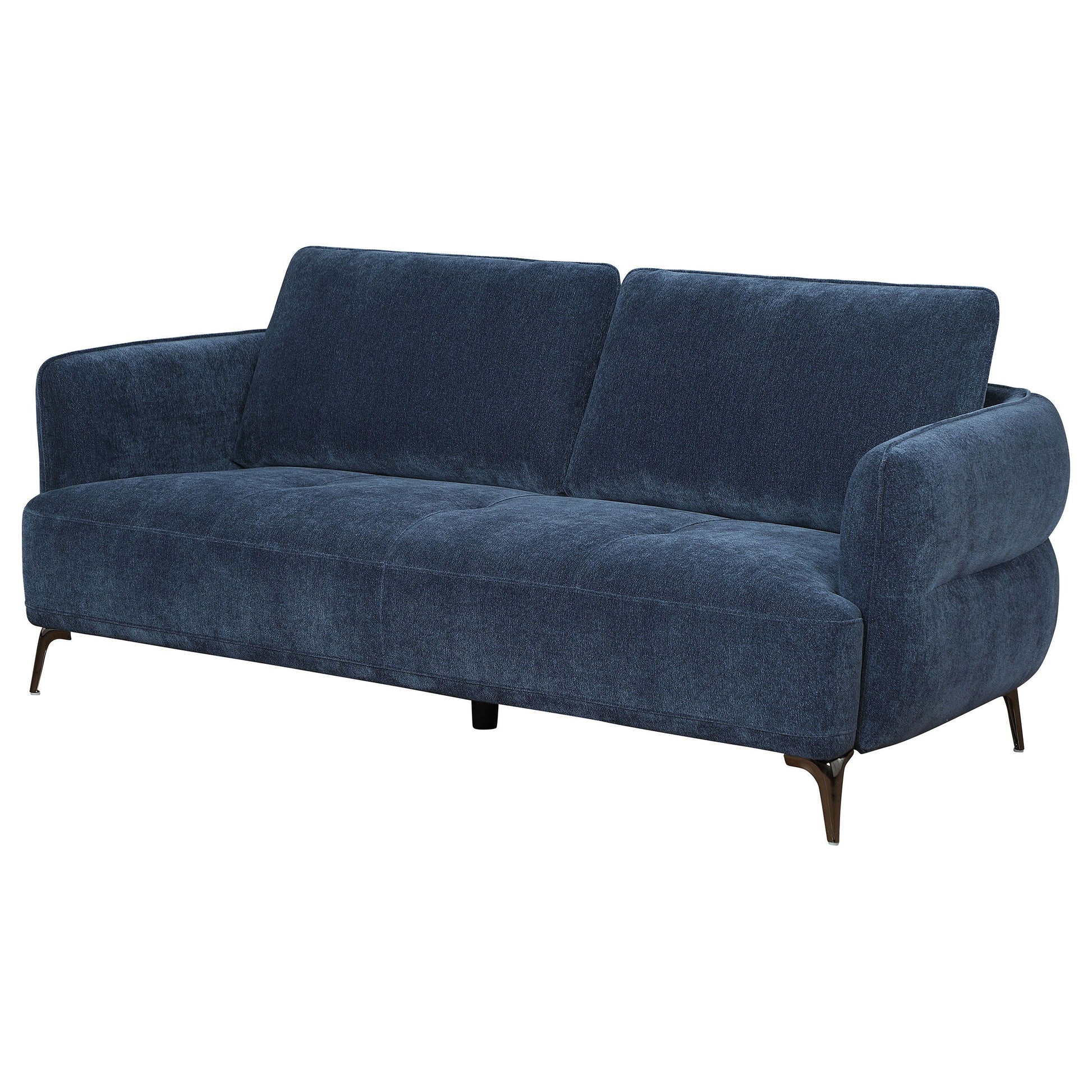 Coaster Fine Furniture Lively - Chenille Upholstered Modern Track Arm Sofa - Blue | Meri Furniture