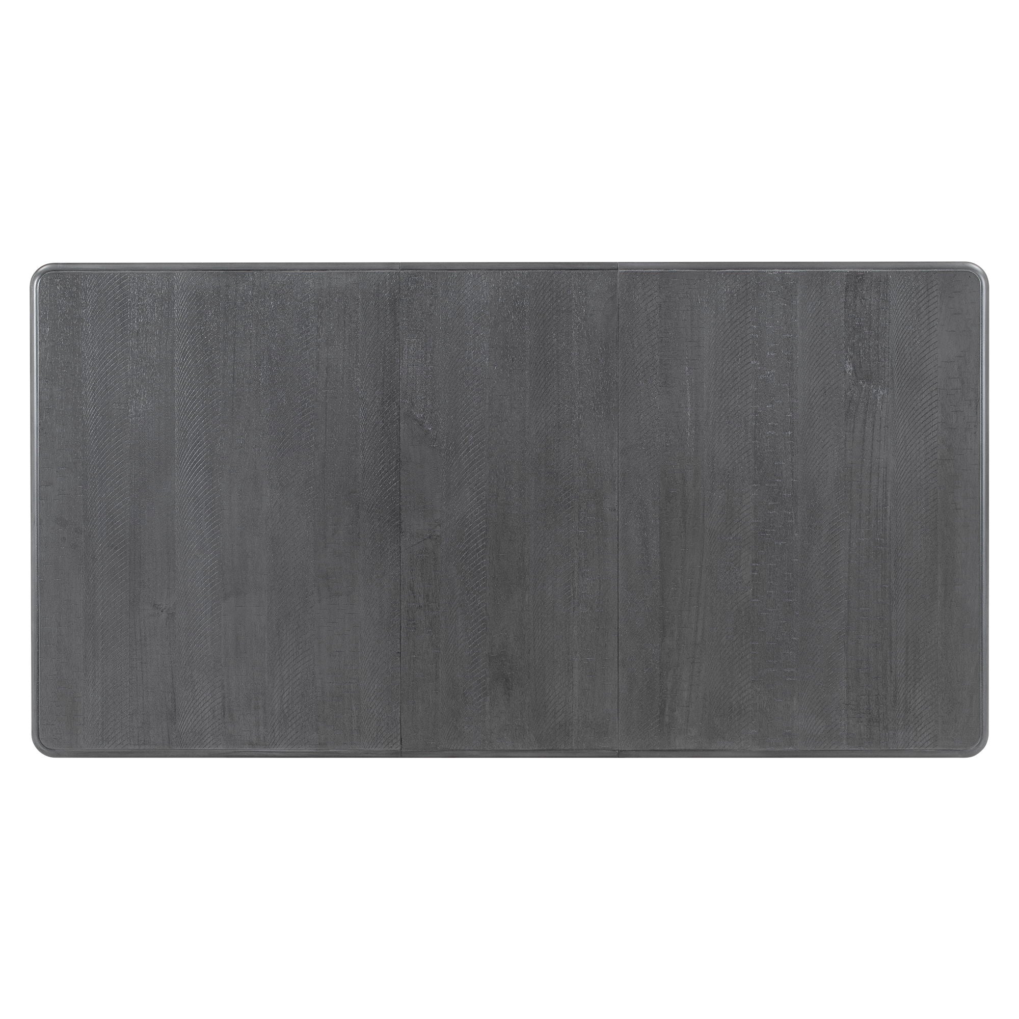 Retro Style 7 Piece Dining Table Set With Extendable Table And 6 Upholstered Chairs - Gray / White