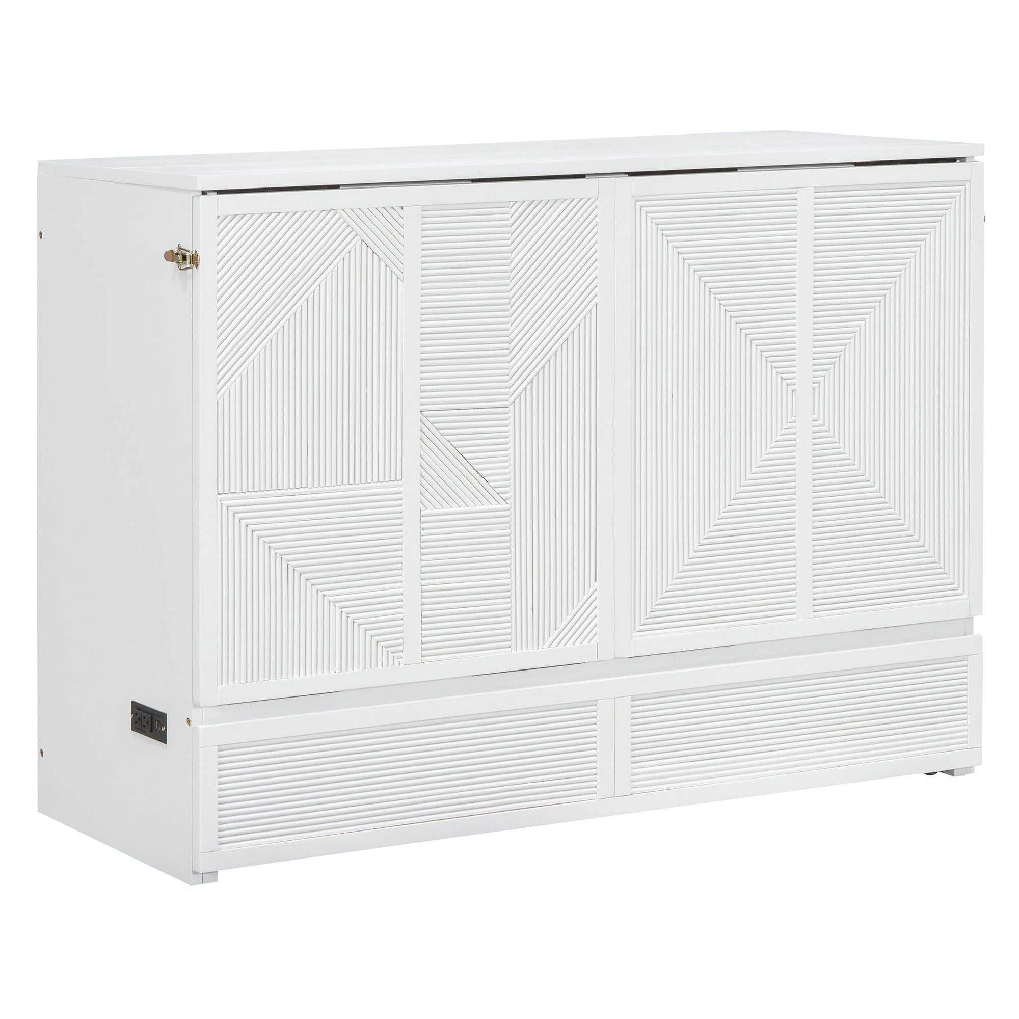 Murphy Bed With Large Drawer, USB Ports And Outlets