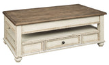 Ashley Furniture Realyn - White / Brown - Lift Top Cocktail Table | Meri Furniture