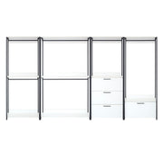 Fiona - Freestanding Walk In Closet System With Metal Frame Durable Storage Solution Melamine - White