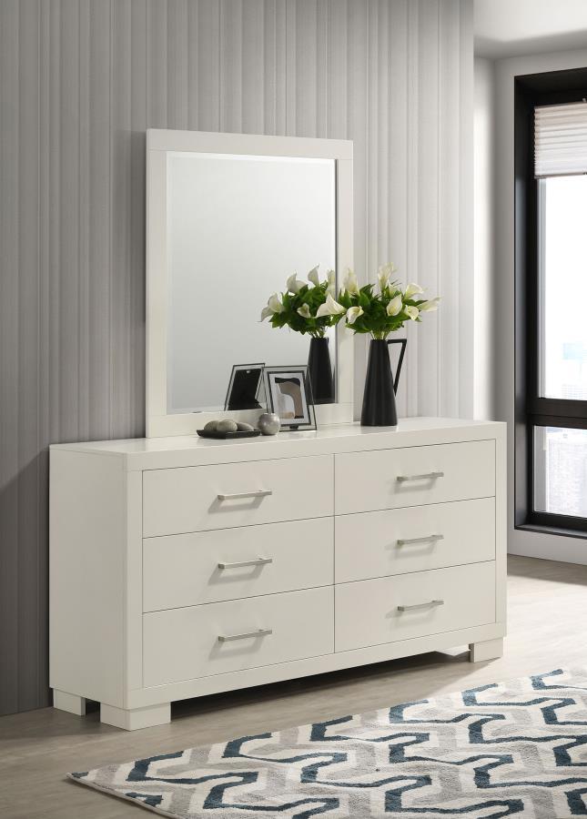 Coaster Fine Furniture Jessica - 6-Drawer Dresser With Mirror | Meri Furniture