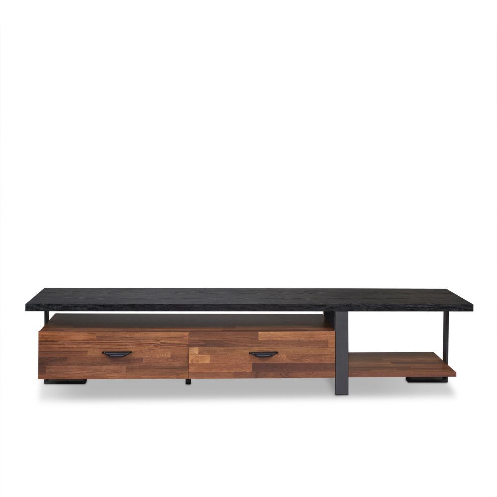 ACME Elling - TV Stand - Walnut & Black | Meri Furniture
