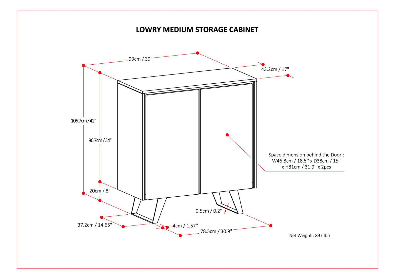 Lowry - Medium Handcrafted Storage Cabinet