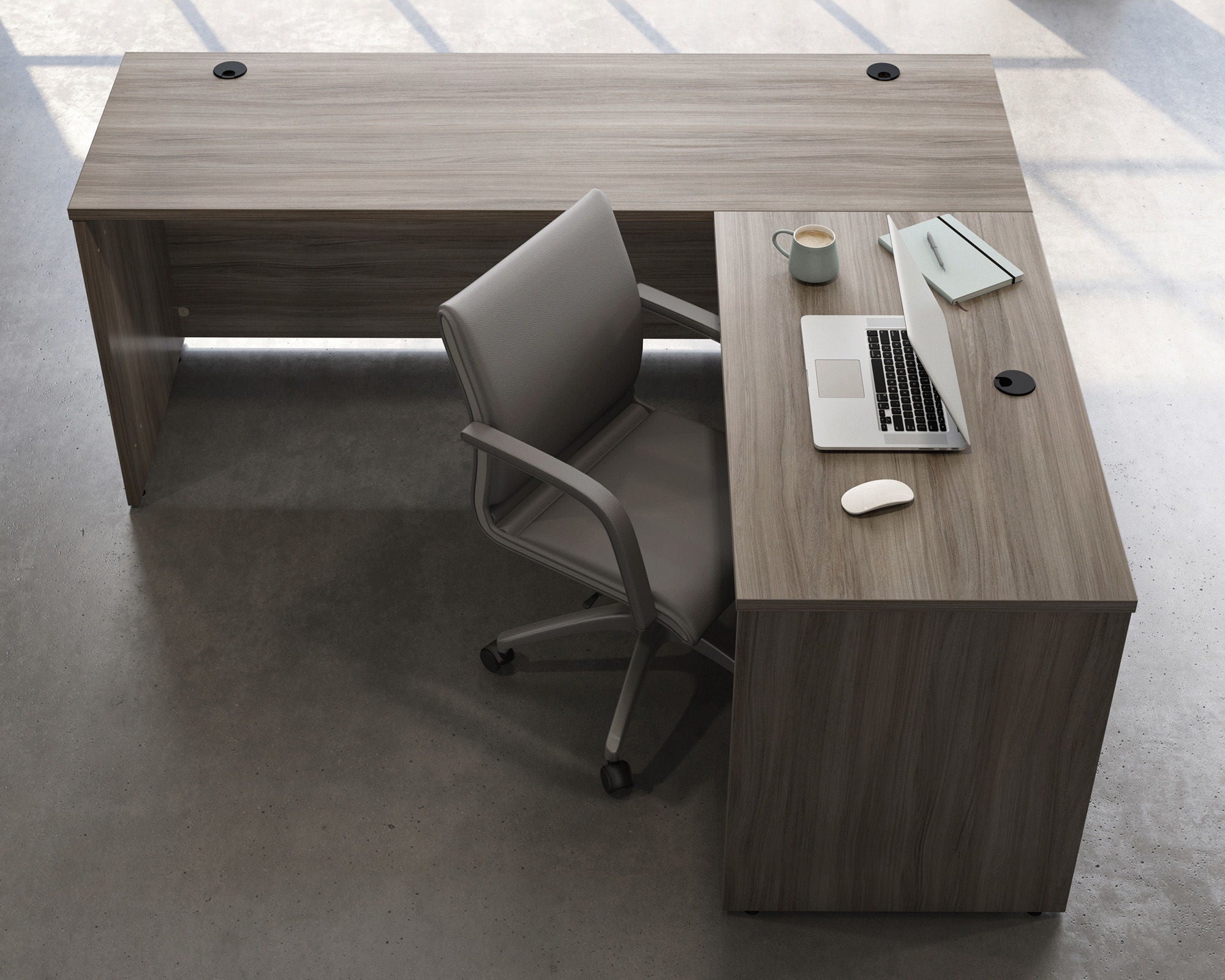 42" Commercial Desk Return in Hudson Elm