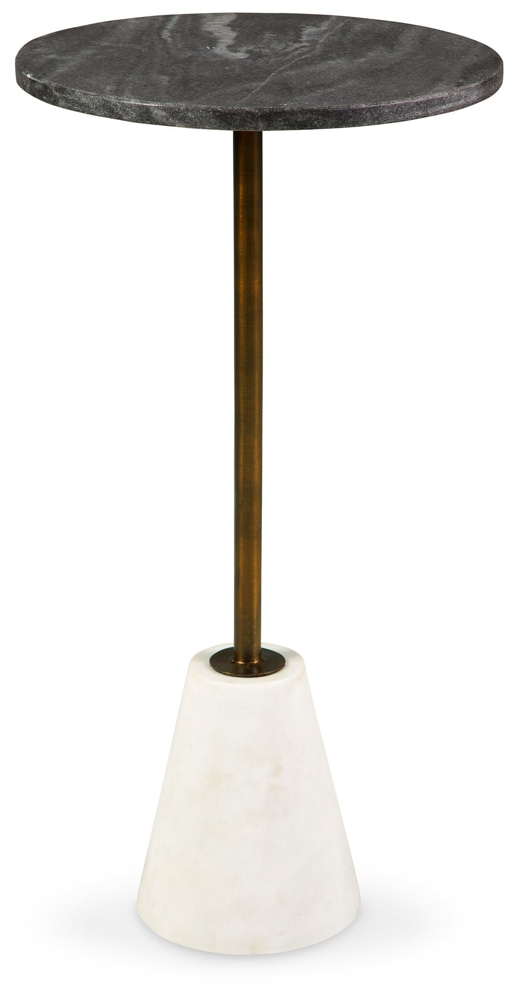 Signature Design by Ashley® Caramont - Black / White / Gold Finish - Accent Table With White Base | Meri Furniture