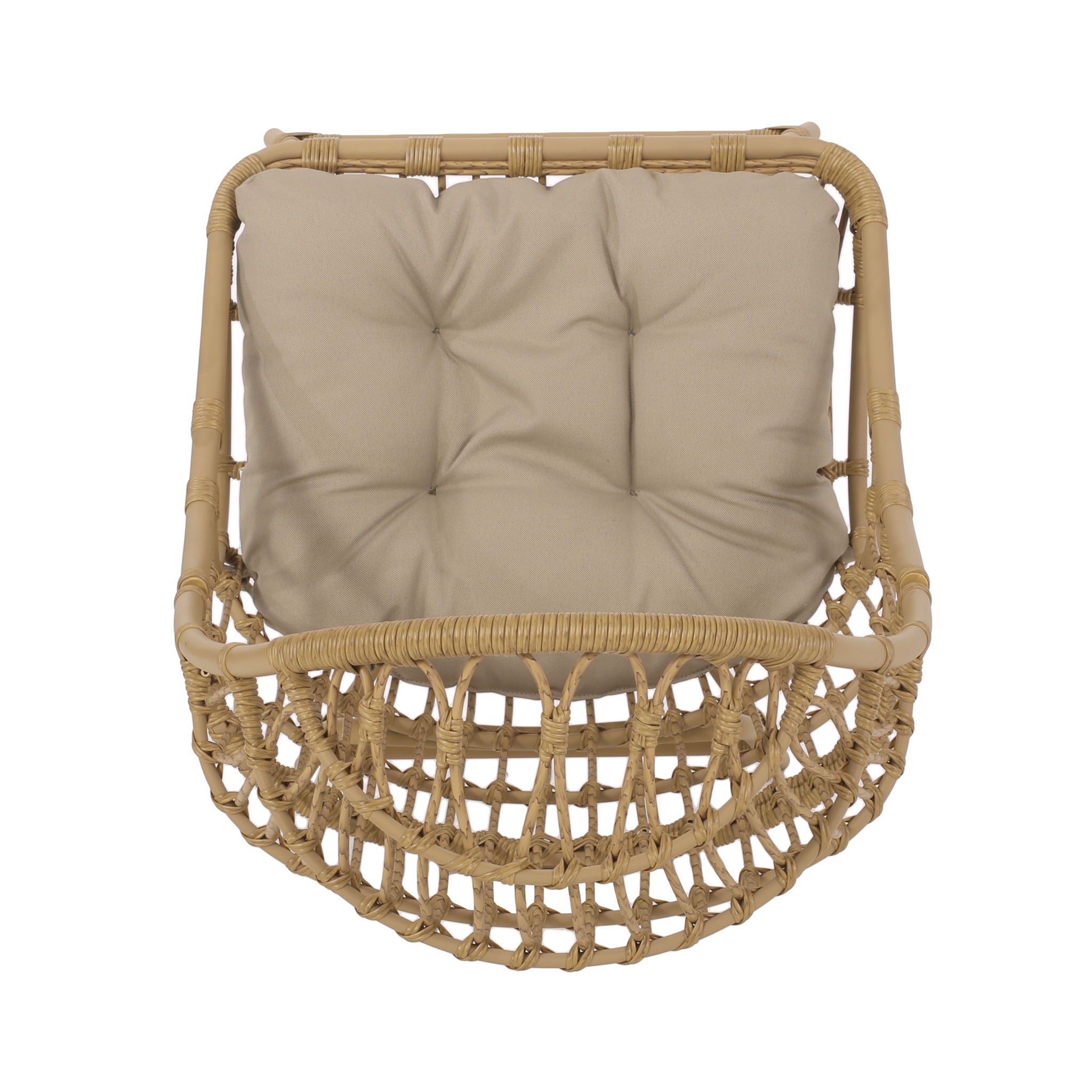 Outdoor Accent Chair With Basket Shape - Light Brown