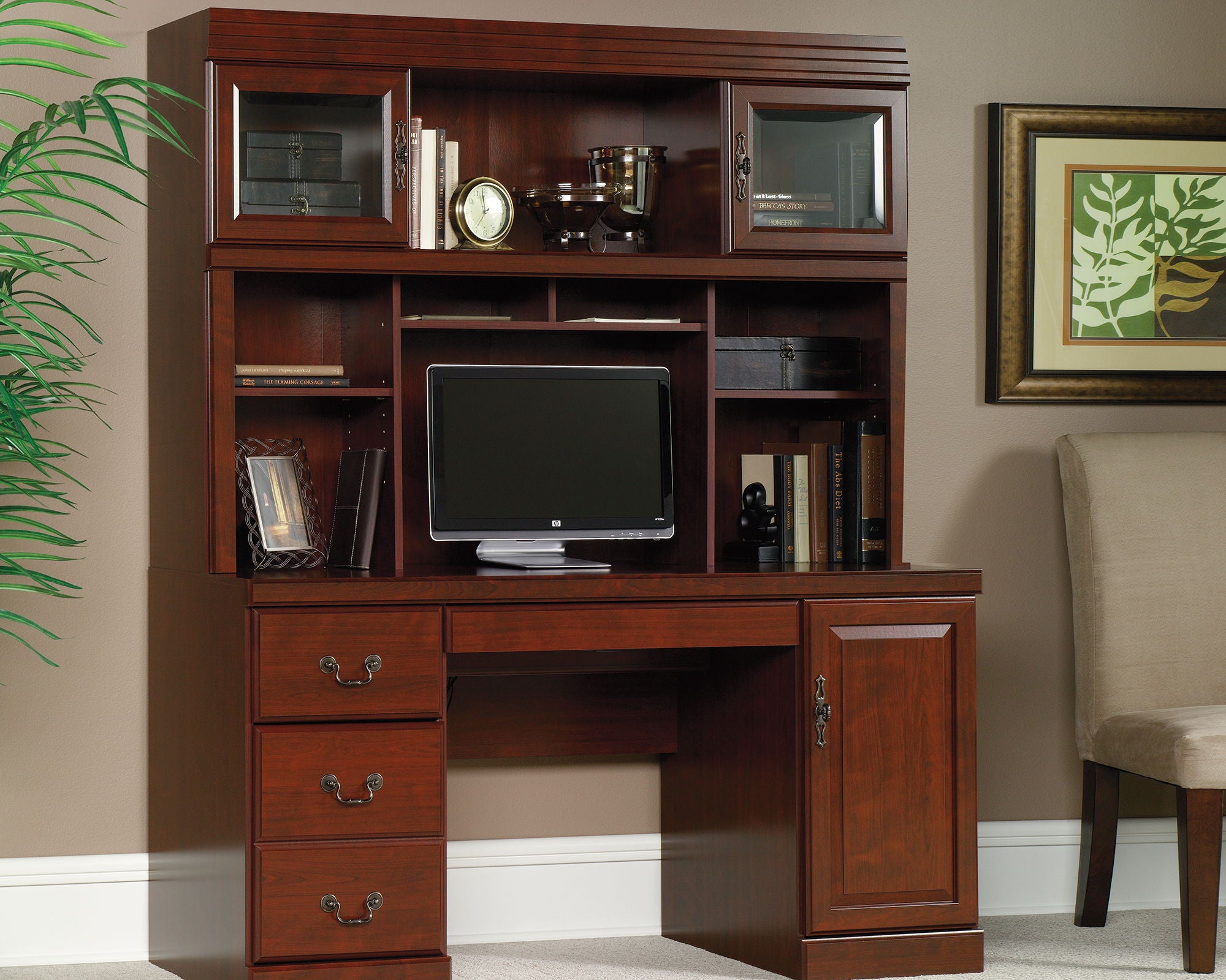 Computer Credenza in Classic Cherry