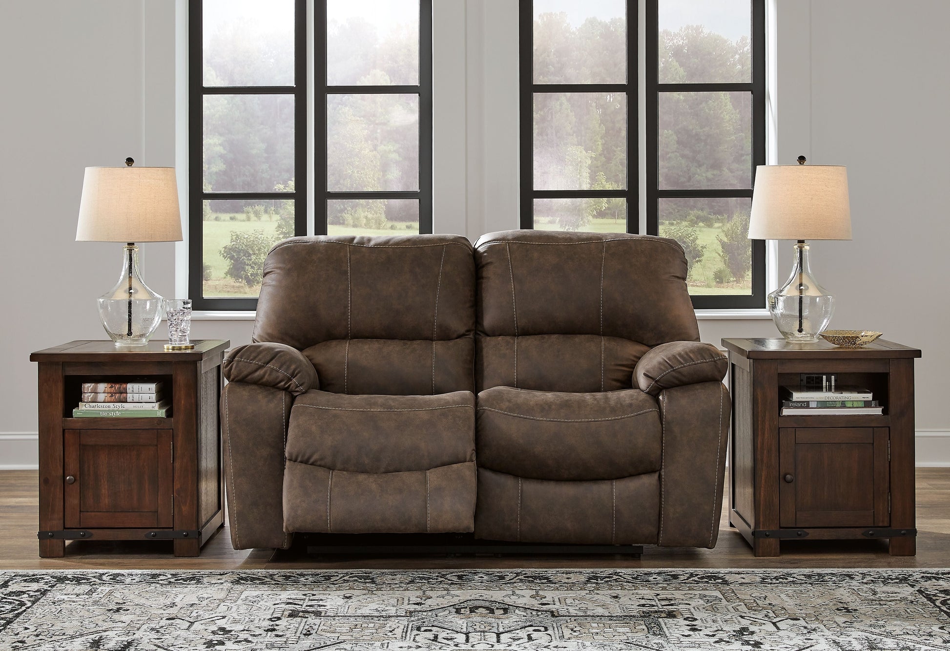 Signature Design by Ashley® Kilmartin - Chocolate - Reclining Loveseat | Meri Furniture