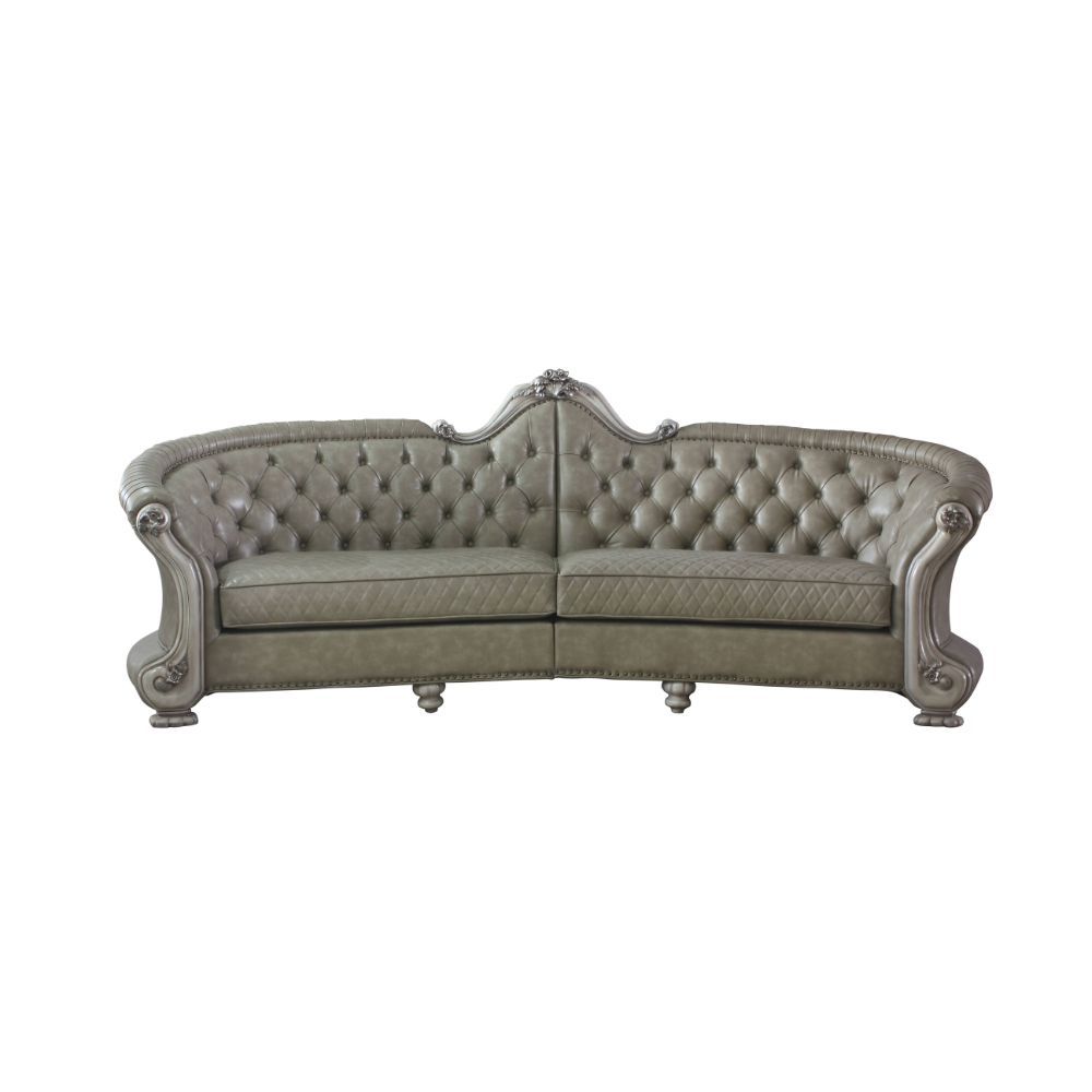 ACME Dresden - Sofa - Bone PU & Gold Patina | Meri Furniture