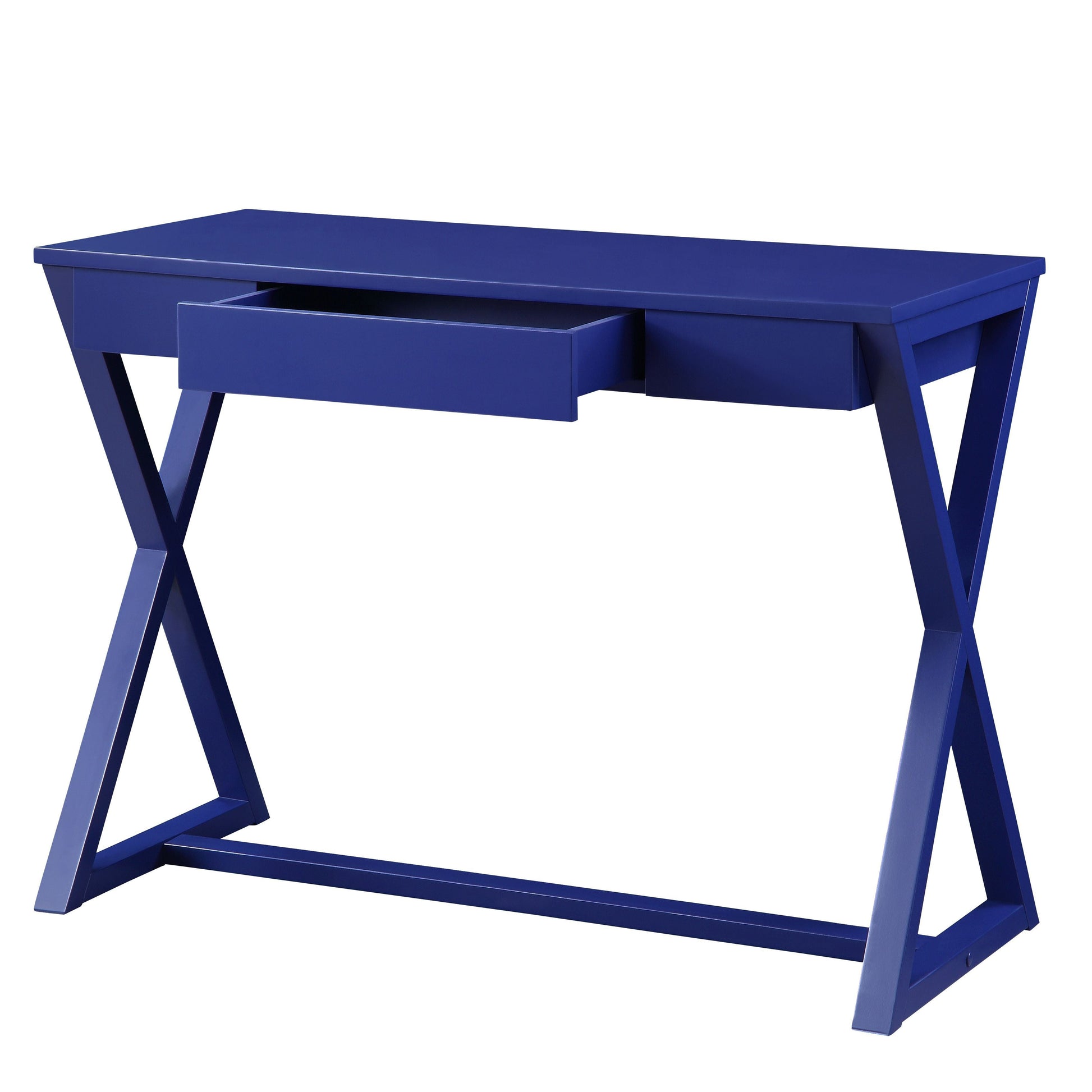 ACME Rectangular Table TopX-Shape Wooden BaseStorage: 1 Drawer 2/3 Extension Drawer GlideEnglish Dovetail Front & BackWood Center Glide | Meri Furniture