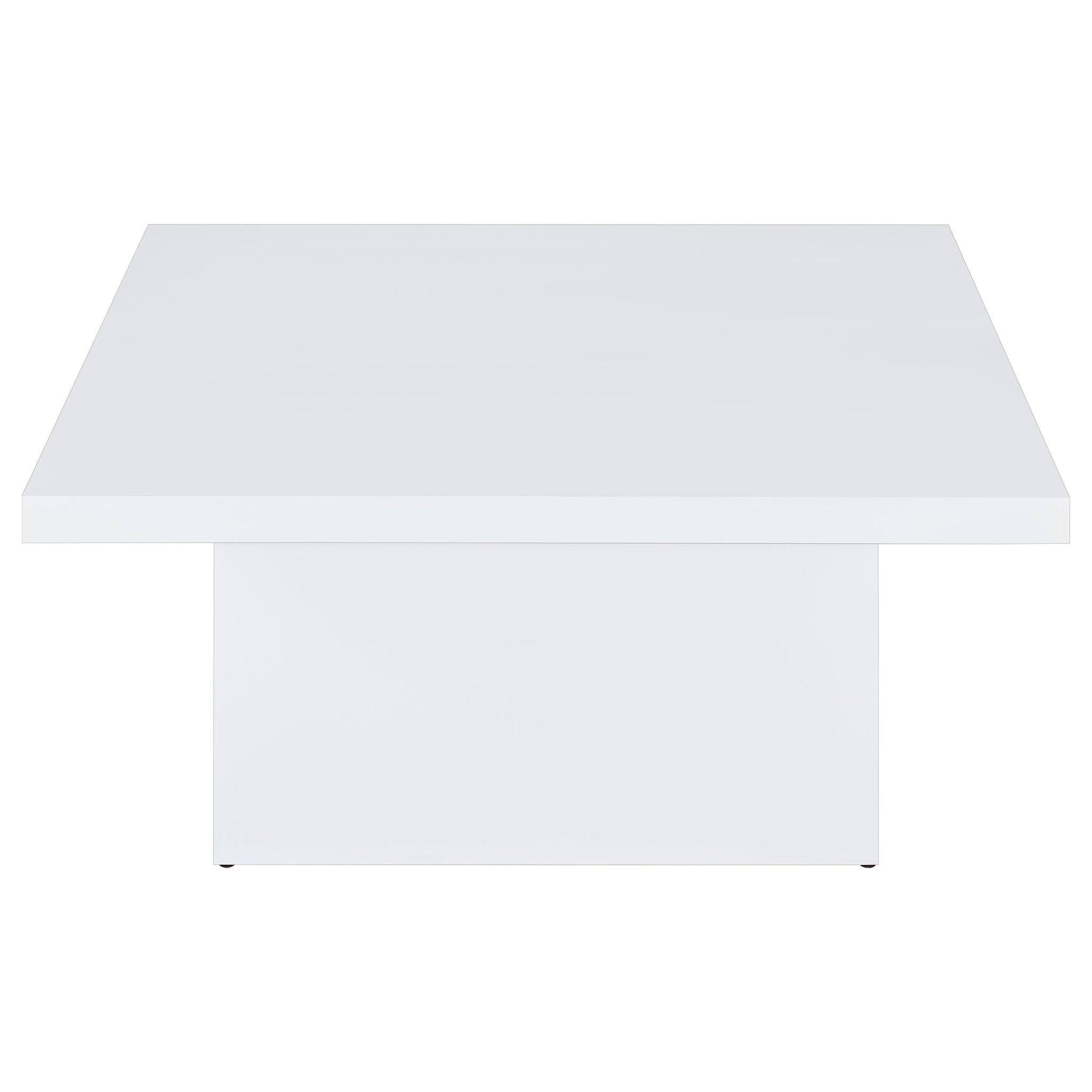 Devar Square Engineered Wood Coffee Table White High Gloss