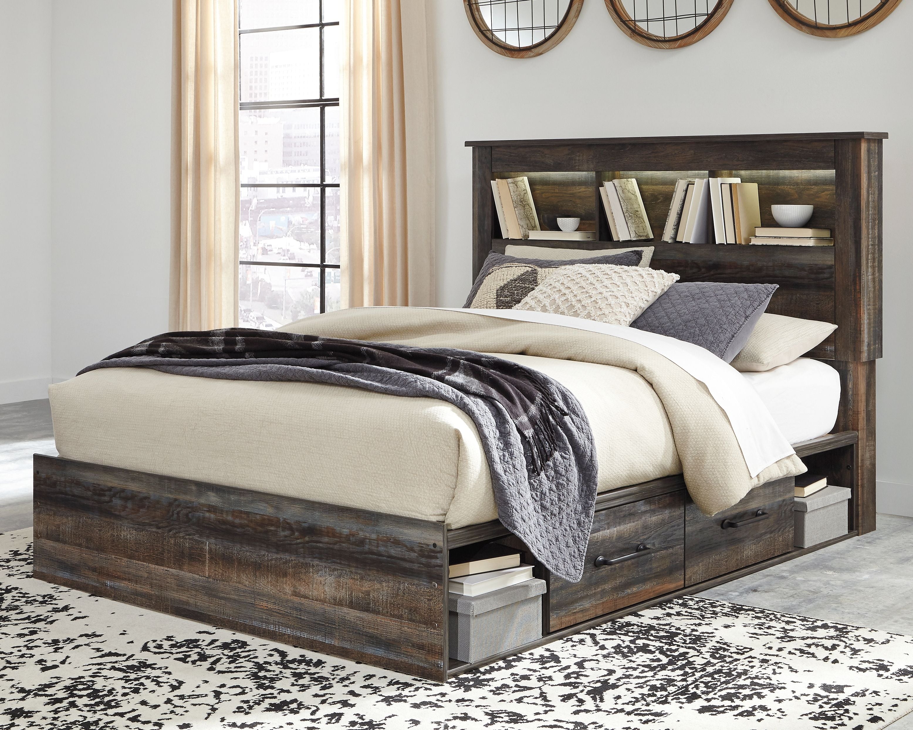 Signature Design by Ashley® Drystan - Panel Bookcase Bed | Meri Furniture