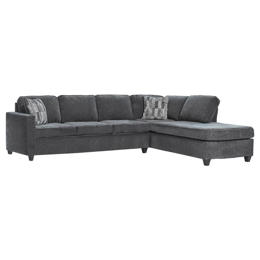 Coaster Fine Furniture Mccord - Upholstered Track Arm Sectional Sofa - Dark Gray | Meri Furniture