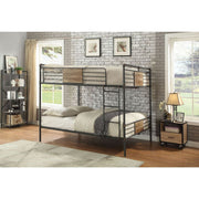 ACME Brantley - Queen Over Queen Bunk Bed - Sandy Black & Dark Bronze Hand-Brushed | Meri Furniture