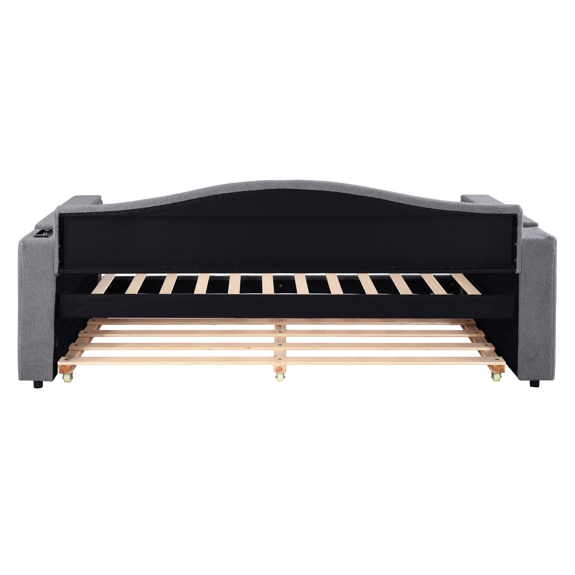 Upholstered Daybed With Storage Armrests, Trundle And Latest Integrated Bluetooth Audio System