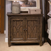 Liberty Furniture Paradise Valley - 2 Door Bedside Chest With Charging Station - Dark Brown | Meri Furniture