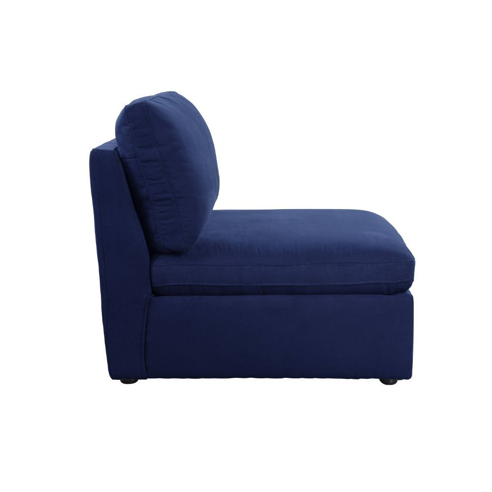 ACME Crosby - Armless Chair - Blue Fabric | Meri Furniture