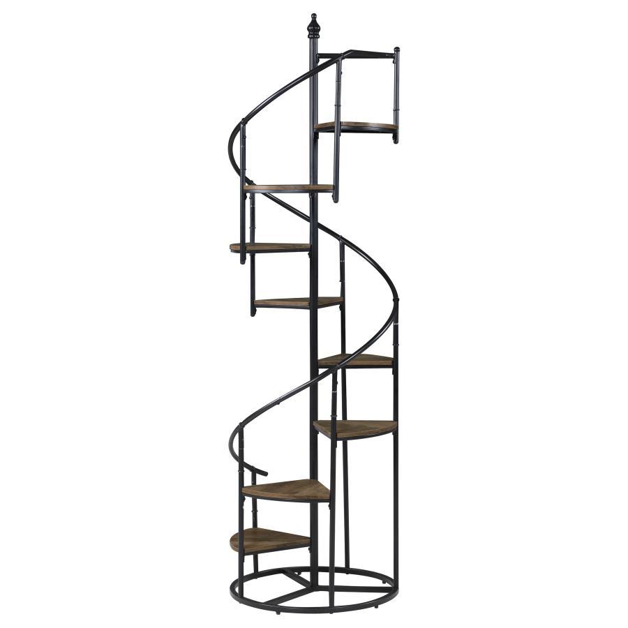 Coaster Fine Furniture Roseglen - 8-Shelf Staircase Bookshelf - Rustic Brown | Meri Furniture