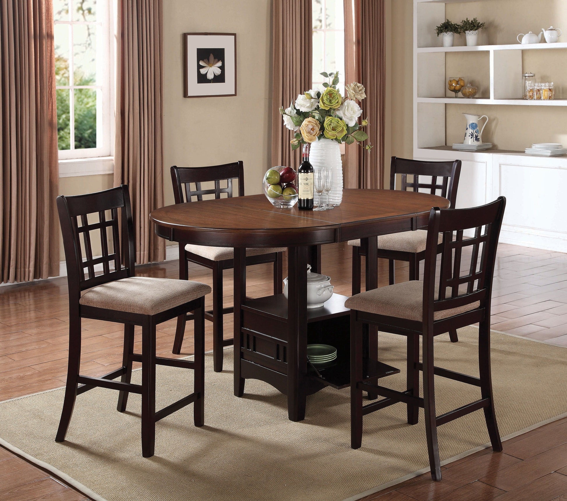 Coaster Fine Furniture Lavon - Oval Counter Height Dining Set | Meri Furniture