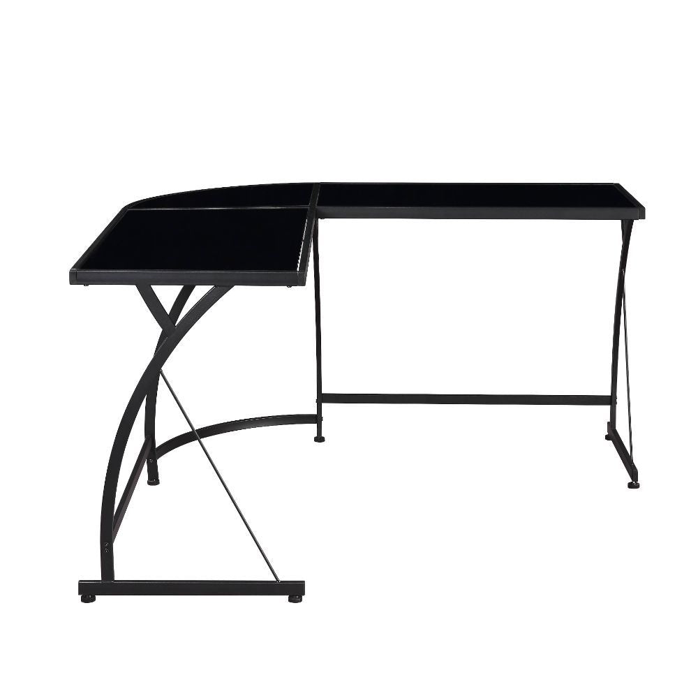ACME Janison - Desk - Black Glass & Black | Meri Furniture