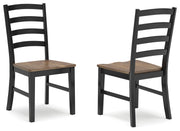 Signature Design by Ashley® Wildenauer - Brown / Black - Dining Room Side Chair (Set of 2) | Meri Furniture
