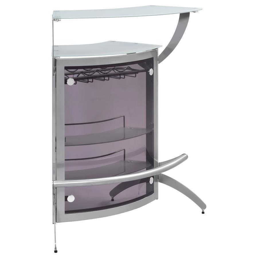 Coaster Fine Furniture Dallas - 2-Shelf Curved Freestanding Home Bar Cabinet | Meri Furniture