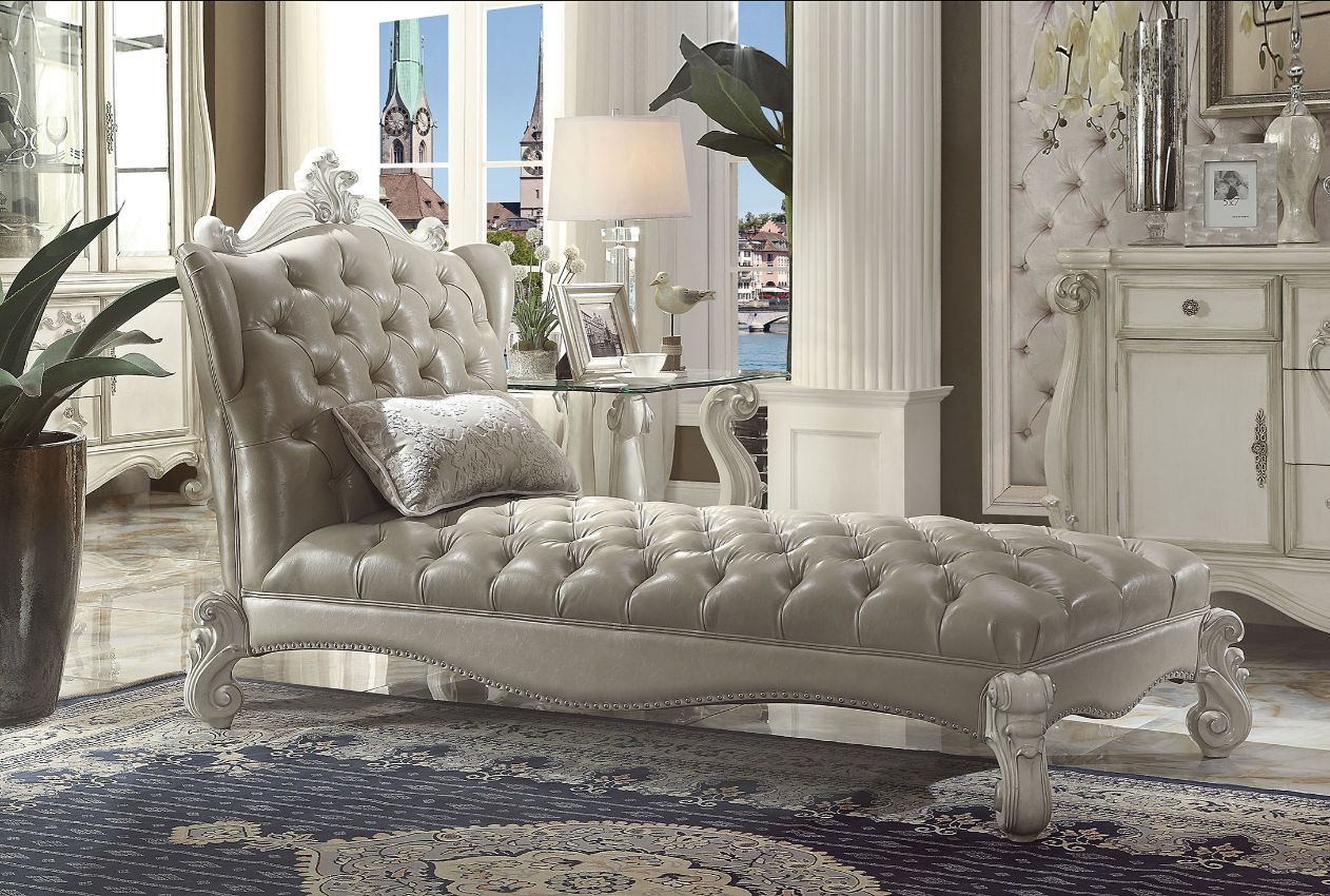 ACME Create an elegant, traditional design in your room with the Versailles Chaise. | Meri Furniture