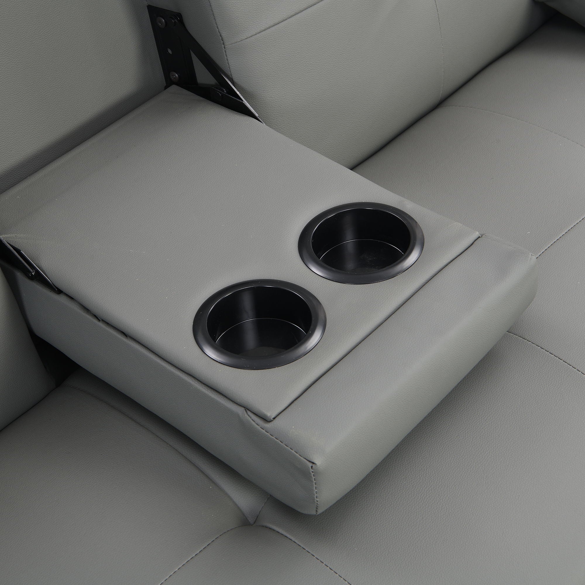 Modern Sofa Bed With Armrest 2 Holders, Wood Frame & Stainless Leg