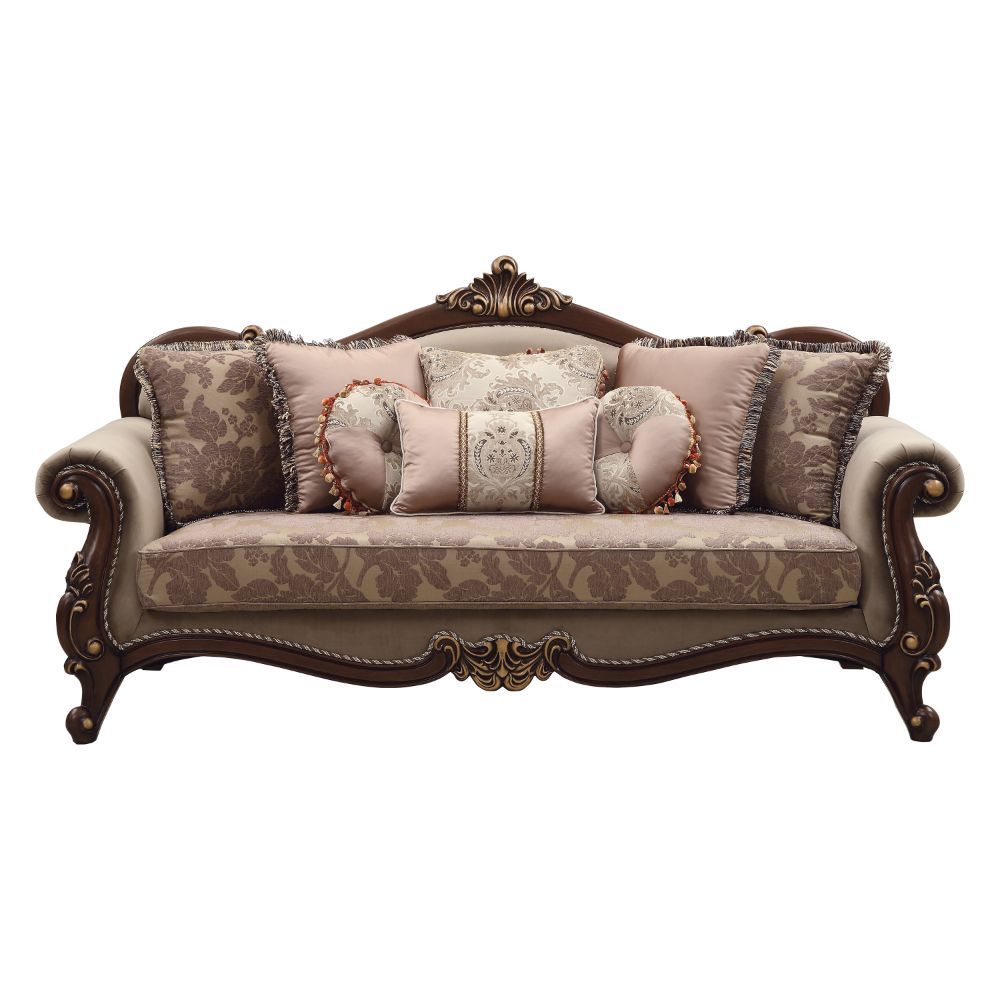 ACME Mehadi - Sofa - Velvet & Walnut | Meri Furniture