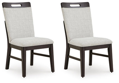 Neymorton - Dining Upholstered Side Chair (Set of 2) - Light Gray / Brown