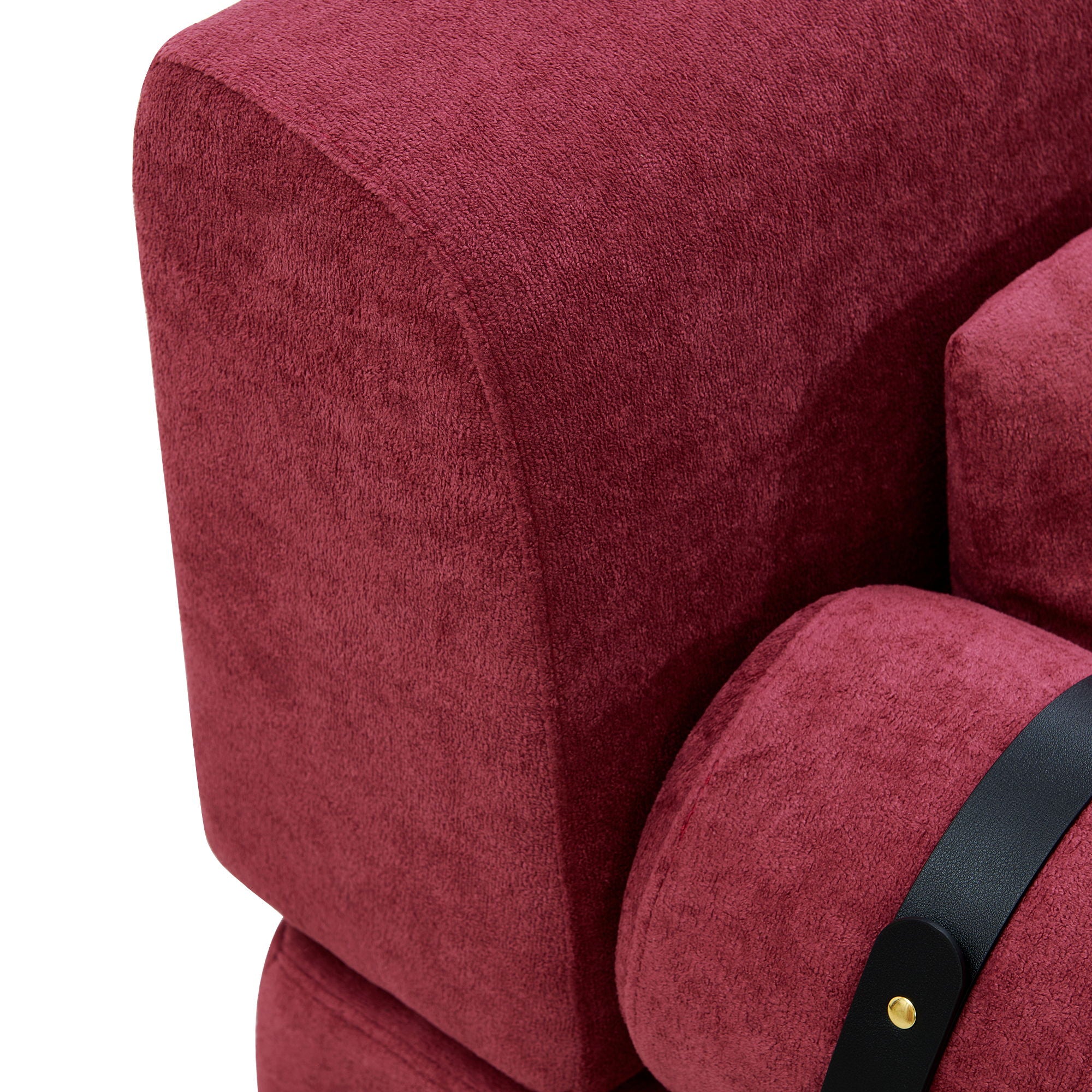 Modern Loveseat Sofa 2 Seater With USB Ports, Cylindrical Armrests