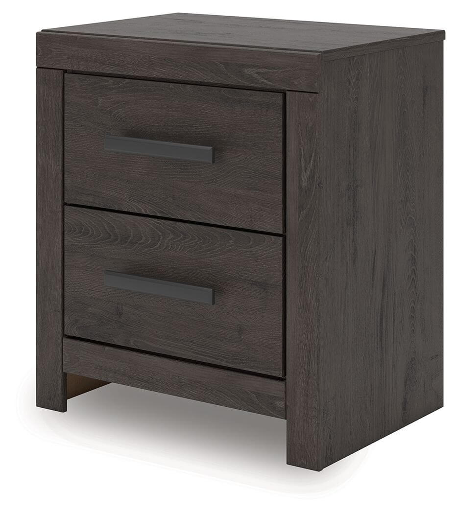 Prendonea - Two Drawer Night Stand - Charcoal