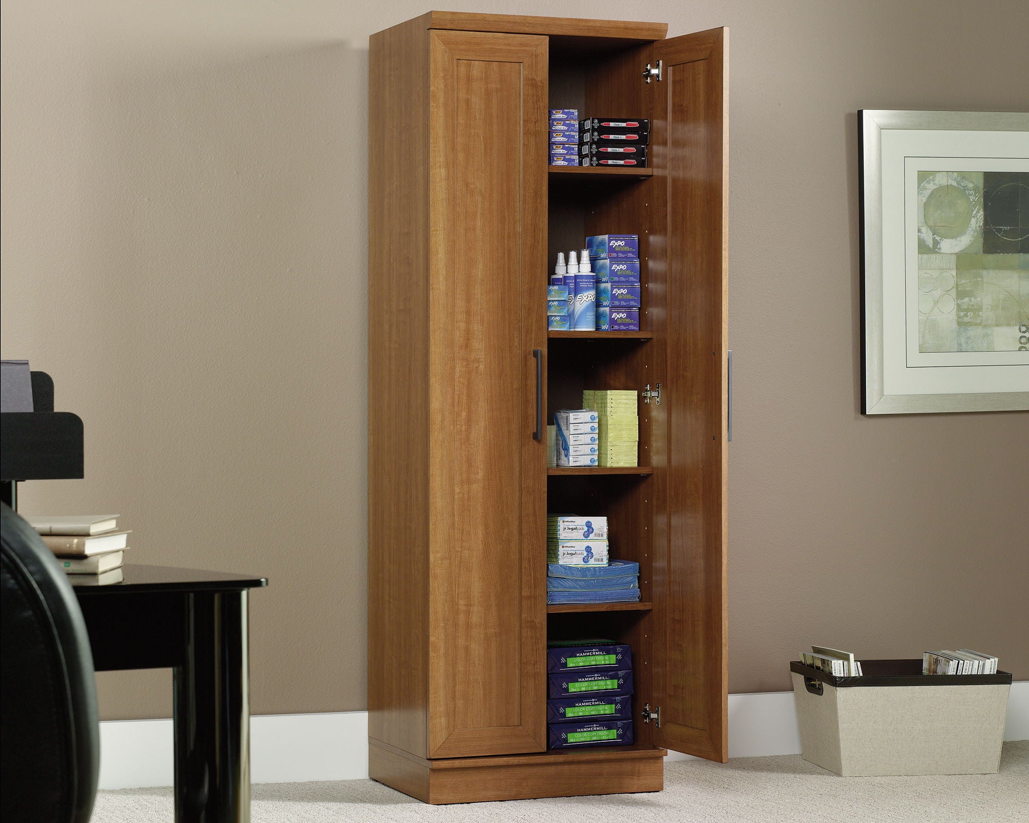 Storage Cabinet in Sienna Oak