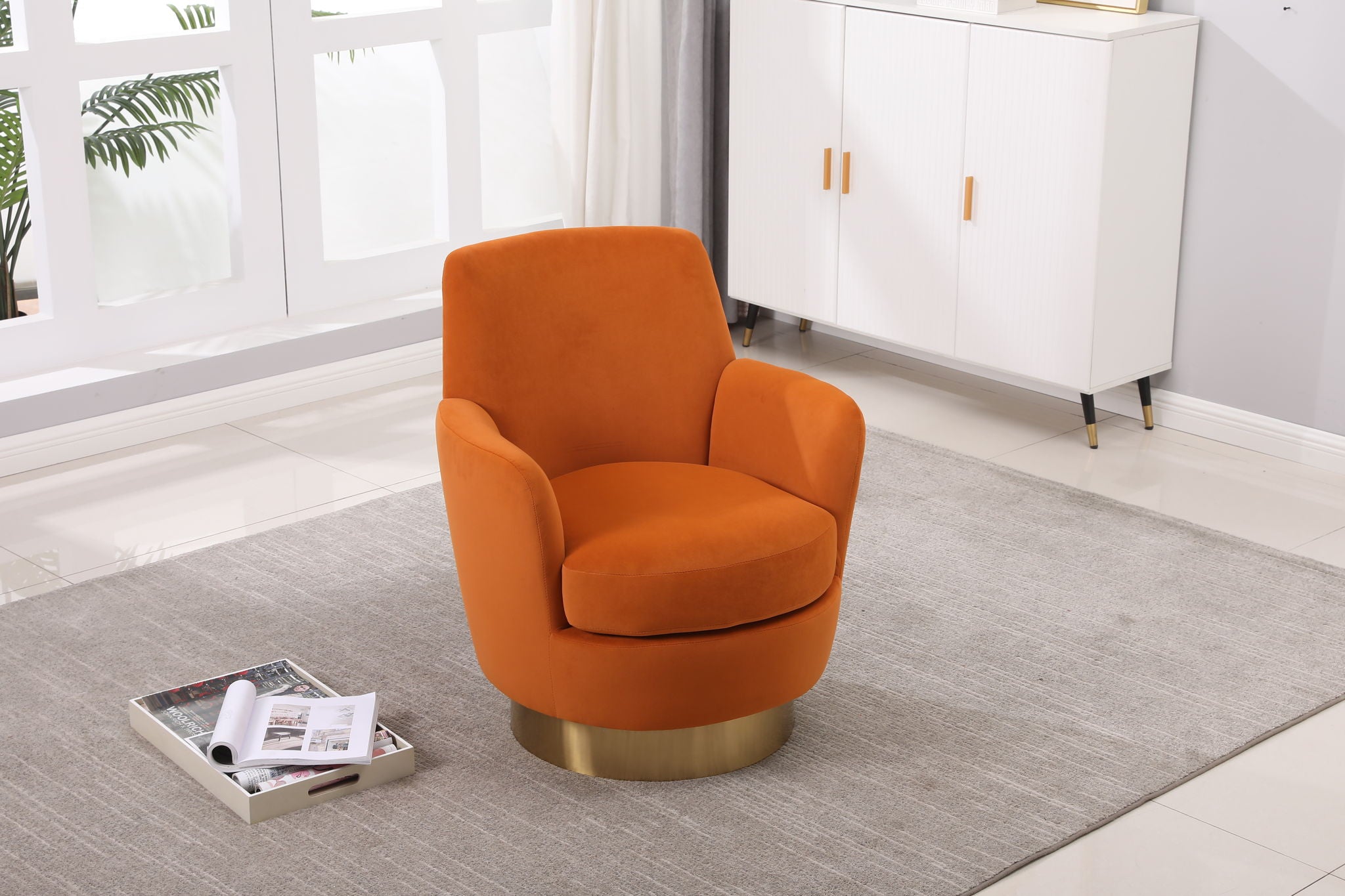 Teddy Swivel Barrel Chair, Swivel Accent Chairs Armchair For Living Room