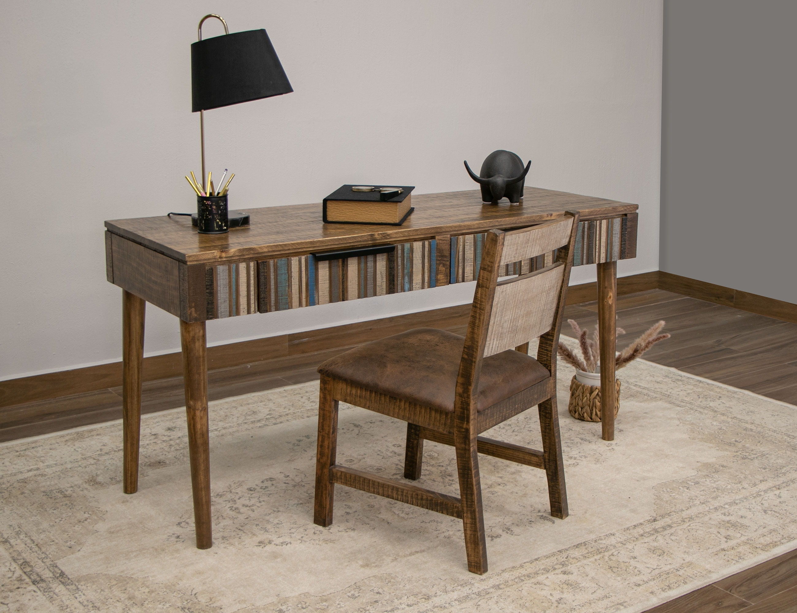 International Furniture Direct Tiza - Desk - Peanut Brown | Meri Furniture