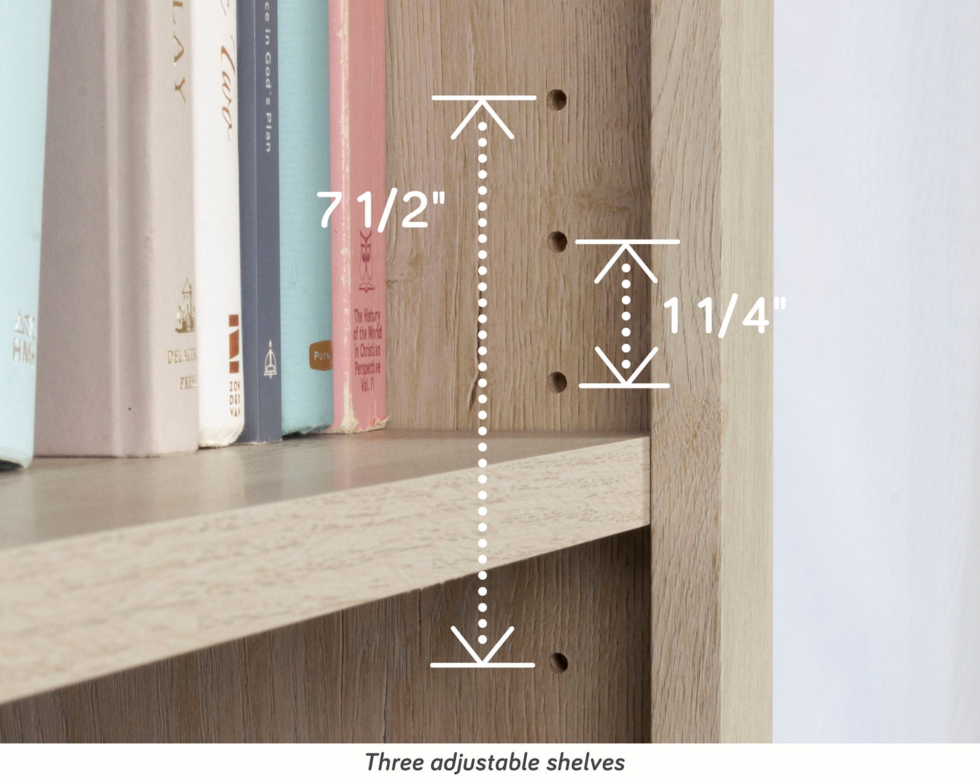 5-Shelf Bookcase in Chalked Chestnut