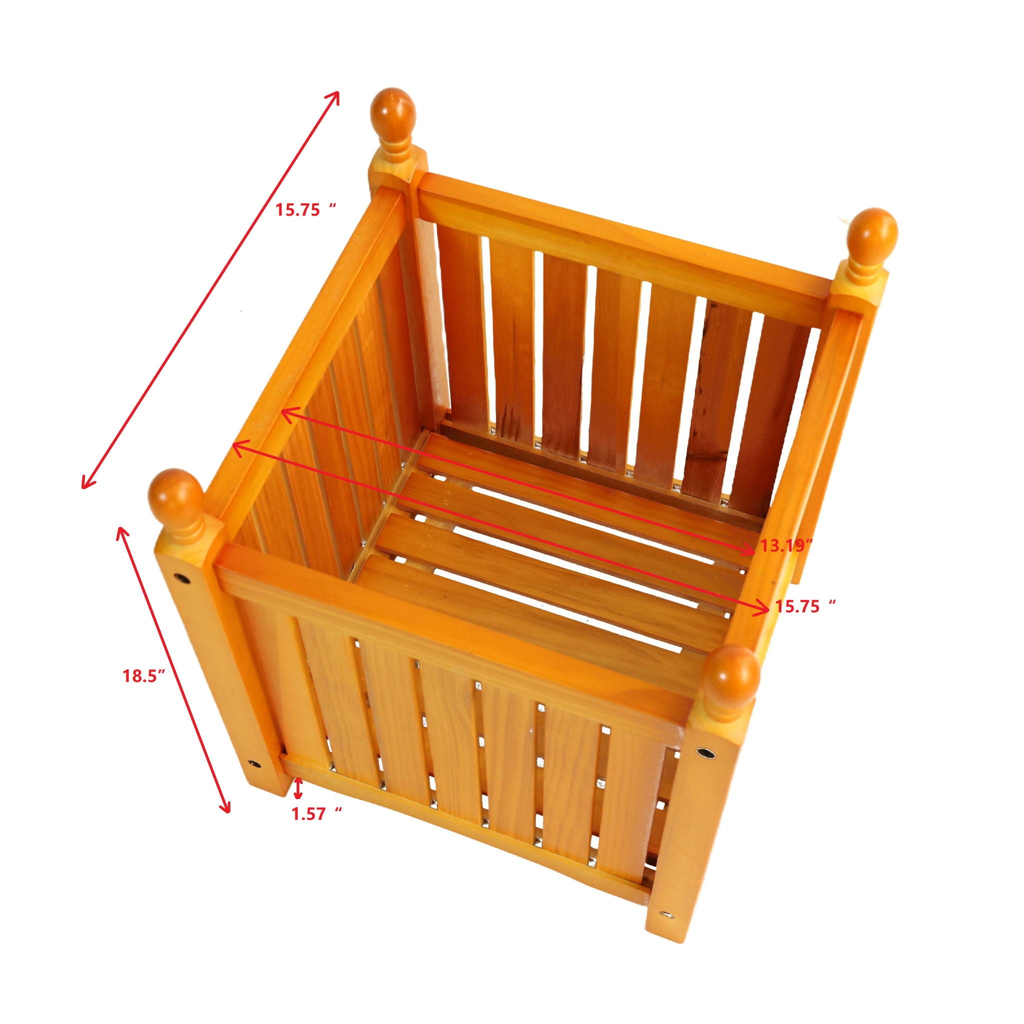 Square Outdoor Flower And Herb Pot - Teak