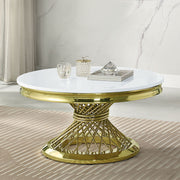 Fallon - Coffee Table With Engineered Stone Top - Engineered Stone Top & Gold