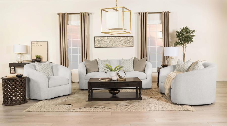 Coaster Fine Furniture Rainn - Boucle Upholstered Sloped Arm Sofa Set | Meri Furniture